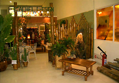 Pórtico e divisória de Bambu - Loja Rachel Design - Rio Decor Barra - Freeway.